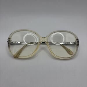 Vintage London Fog Clear Champagne Round Eye Glasses Frames Lady Erin 1960s